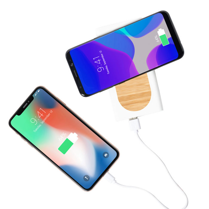 USB akupank koos juhtmevaba laadijaga. PLA-plastikust