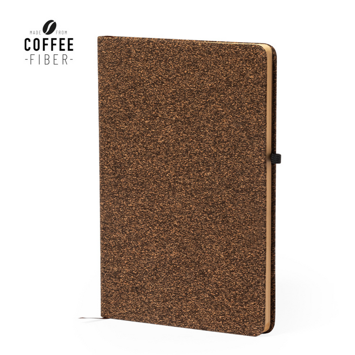 Notepad made of coffee fibre and cork