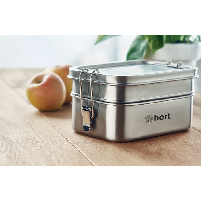 Lunchbox with 2 Compartments, Stainless Steel