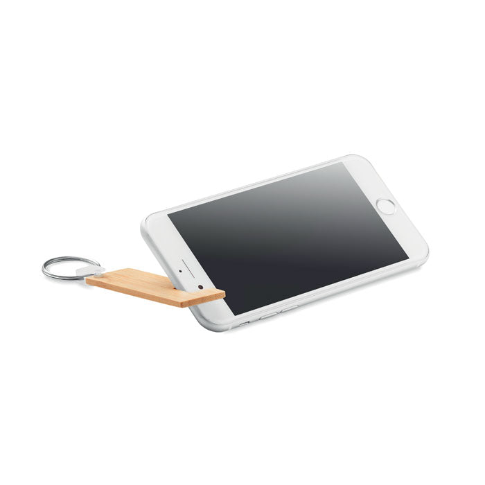 Bamboo Key Ring with Phone Stand
