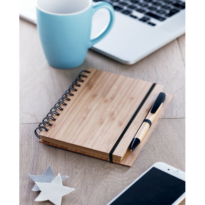 Bamboo Cover Notebook with Matching Pen