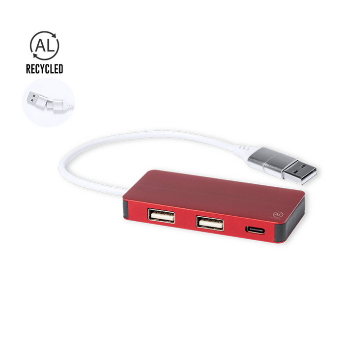 2.0 USB hub, Recycled aluminium