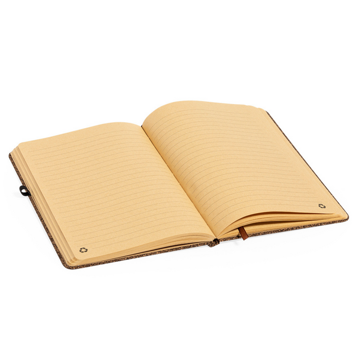 Notepad made of coffee fibre and cork