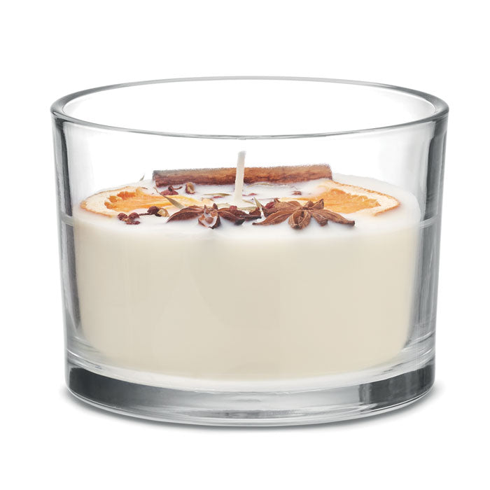 Candle, Plant based wax with dried flowers and fruits
