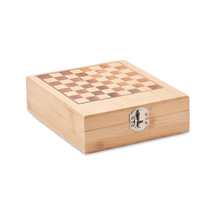 Chess board & wine set, Bamboo box