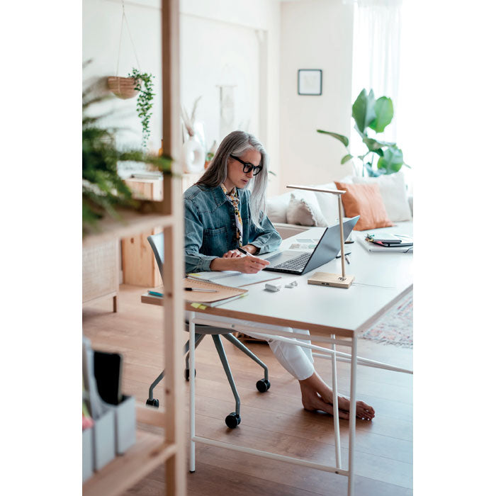 Foldable Bamboo Desk Lamp, Wireless Charging