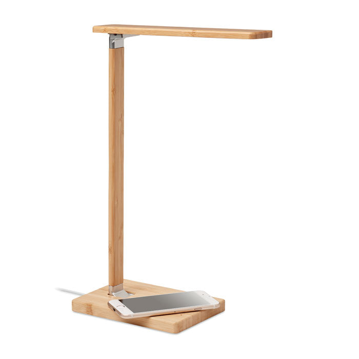 Foldable Bamboo Desk Lamp, Wireless Charging