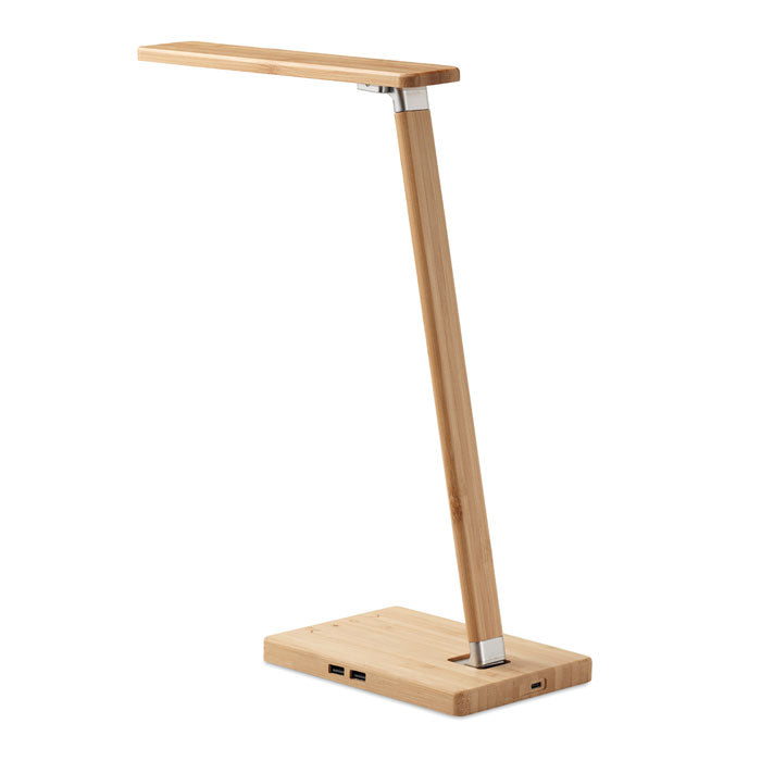 Foldable Bamboo Desk Lamp, Wireless Charging