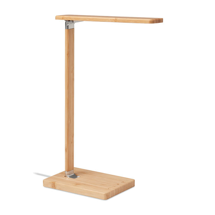 Foldable Bamboo Desk Lamp, Wireless Charging