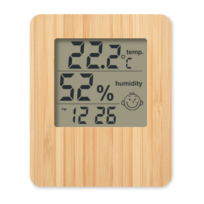 Multi-functional thermometer, with bamboo front
