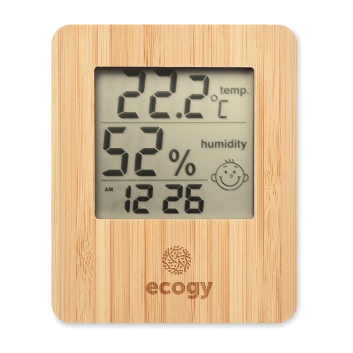Multi-functional thermometer, with bamboo front