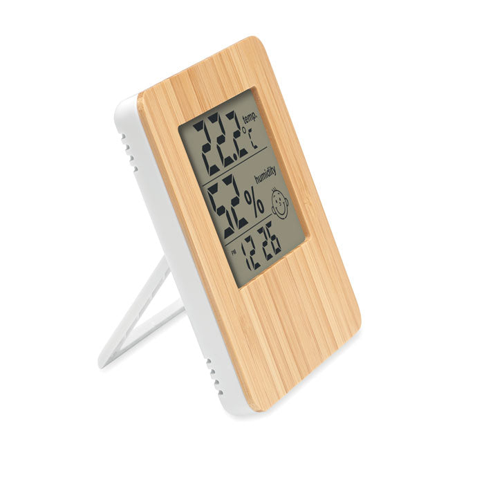 Multi-functional thermometer, with bamboo front
