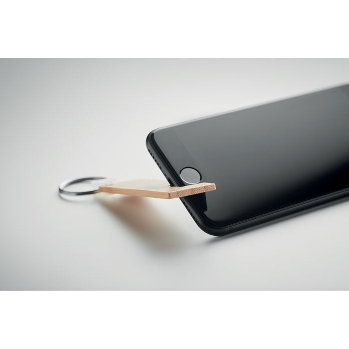 Bamboo Key Ring with Phone Stand