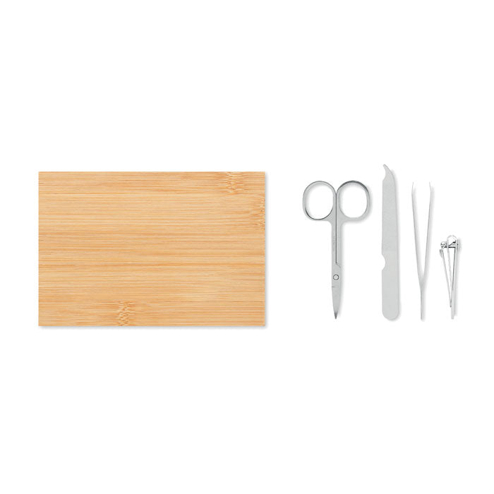 Manicure set in a bamboo case