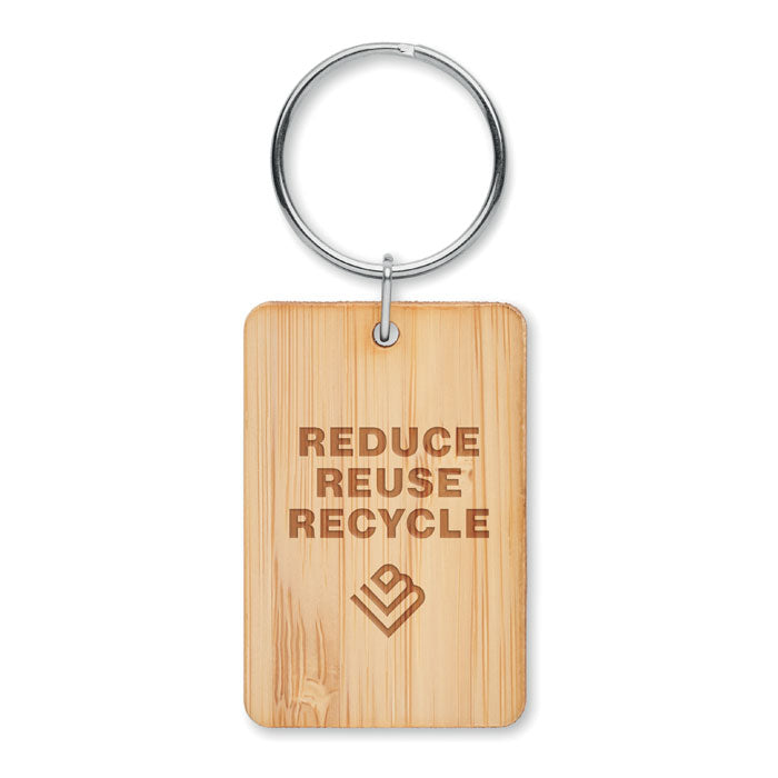 Bamboo key ring, Rectangular