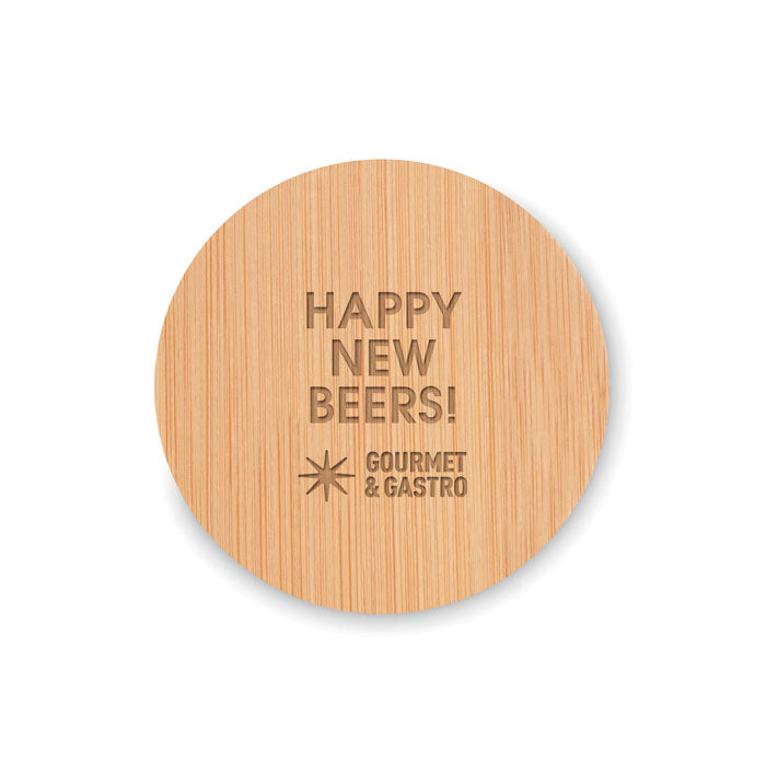 Bamboo Bottle Opener, Coaster Function